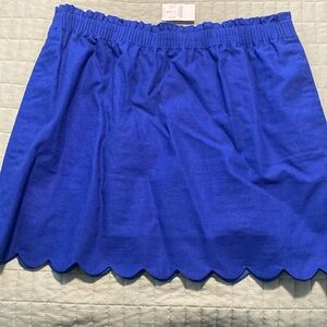 J. Crew Factory Scalloped Hem royal blue Linen Blend